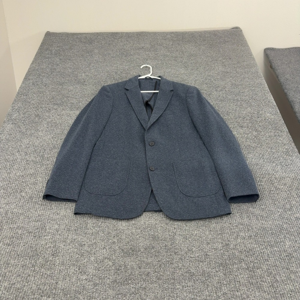 Artefact Blazer Mens 40R Blue Cotton Blend Knit Two Button Casual Sport Coat